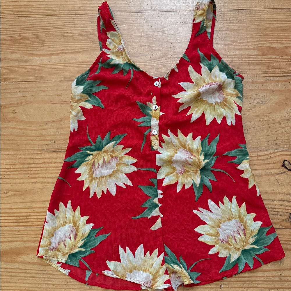 NWOT Show Me Your Mumu Red Floral Romper